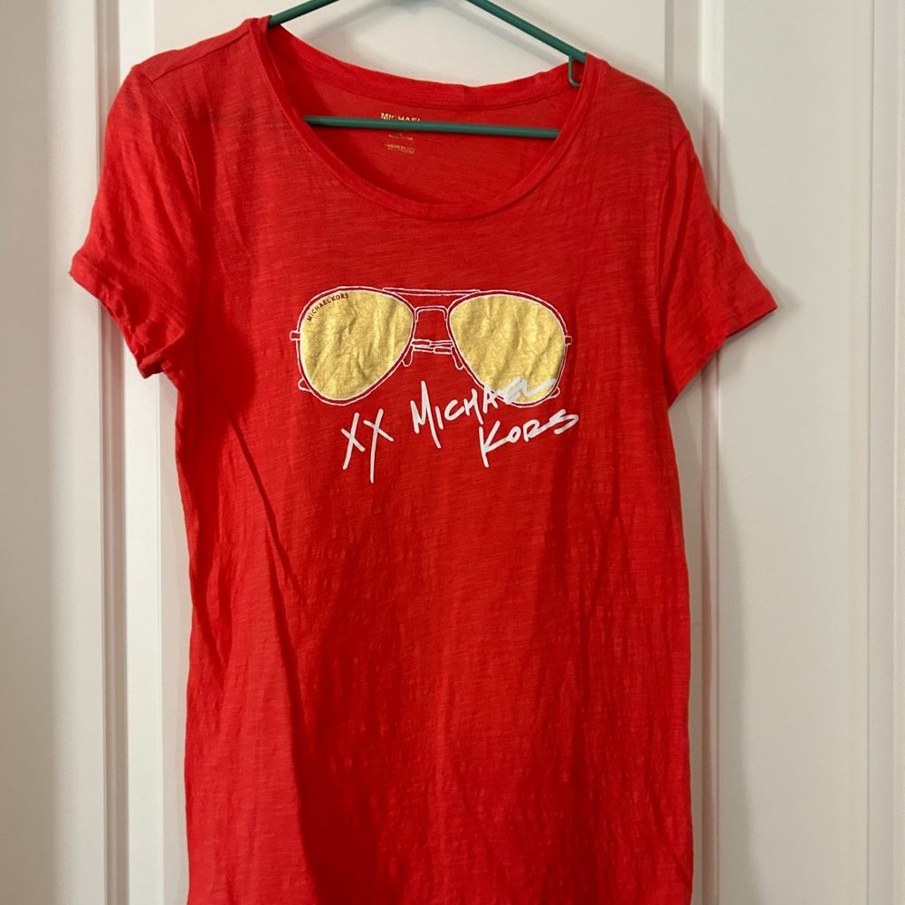 MICHAEL Michael Kors Sunglasses Graphic Tee Coral Size Large